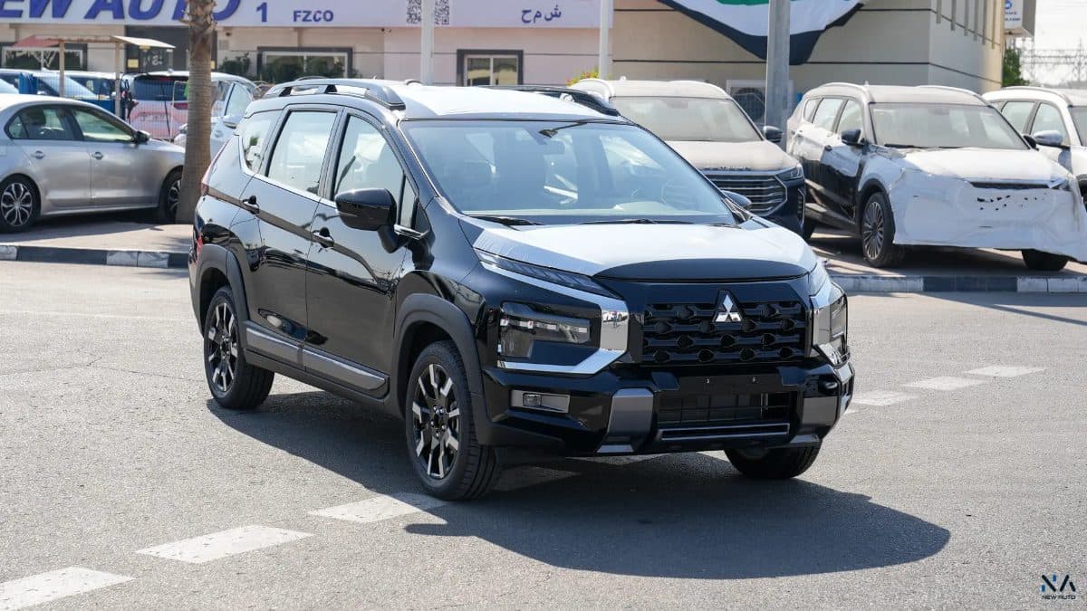 mitsubishi premium xpander cross 2026 black side angle view